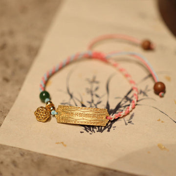Handmade 925 Sterling Silver & Gold Plated Braided Red String Jade Sandalwood Bracelet