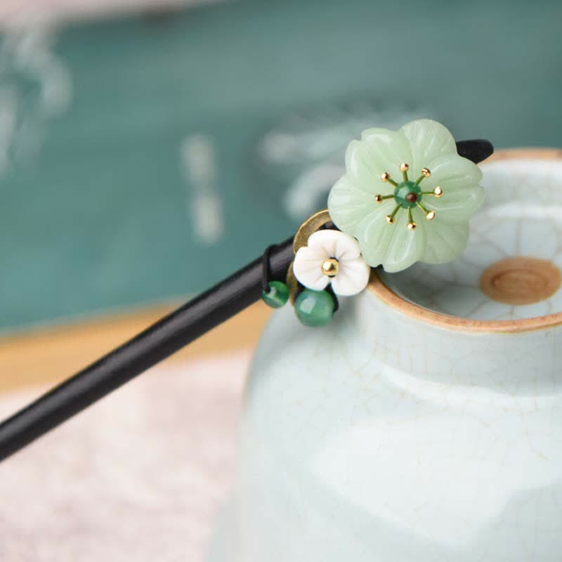 Green Aventurine Flower Agate Positivity Hairpin Decoration