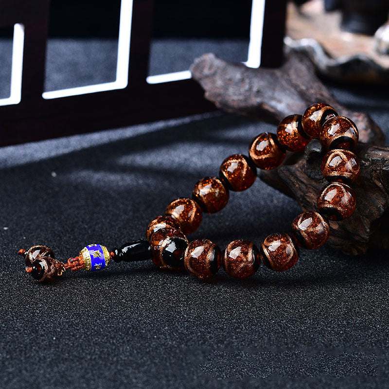 Tibetan Dragon Vein Agate Beaded Bracelet – 12mm & 14mm in Multi-Color Options