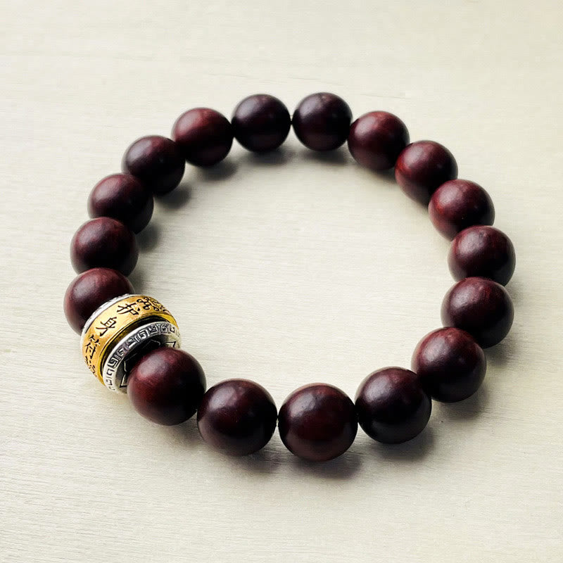 Small Leaf Red Sandalwood Amulet Protection Bracelet