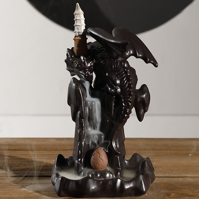 Nordic Dragon Ceramic Backflow Smoke Fountain Sandalwood Incense Burner