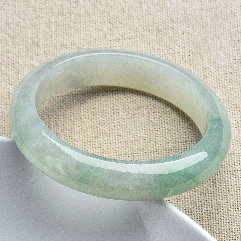 Authentic Natural Jade Hand-Carved Solid Stone Bangle Bracelet