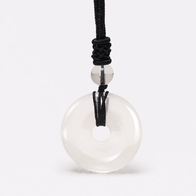 Lucky Coin Pendant Healing Crystal Gemstone Necklace