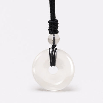 Lucky Coin Pendant Healing Crystal Gemstone Necklace
