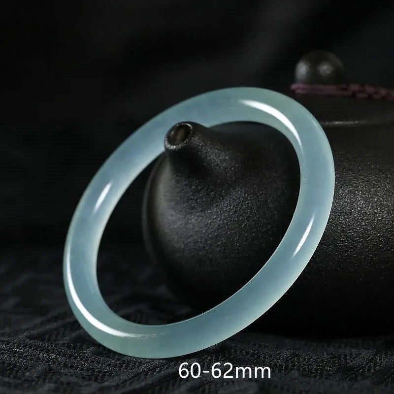 Natural Jade Hand-Carved Solid Gemstone Bangle Bracelet