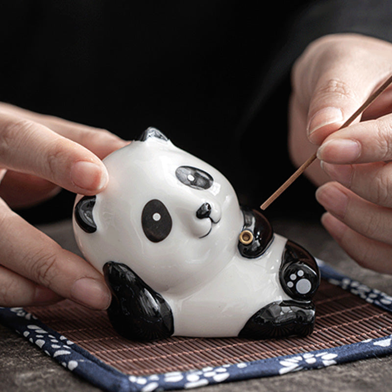 Handcrafted Ceramic Animal Figurine Incense Burner and Desktop Decoration