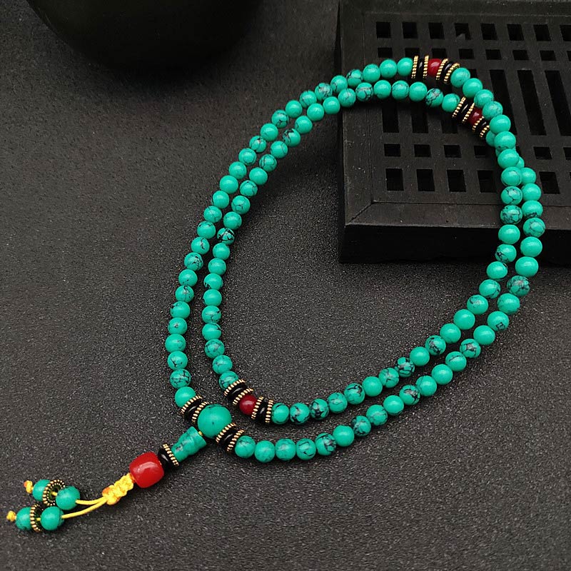 Tibetan Turquoise Healing Mala Bracelet