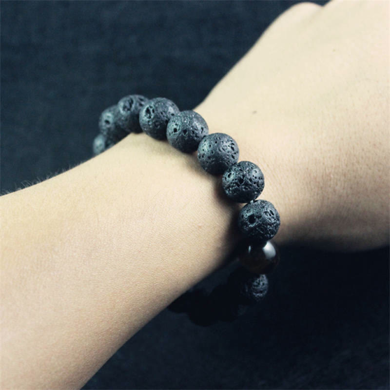 Lava Rock Tiger Eye Stone Peace Healing Bracelet