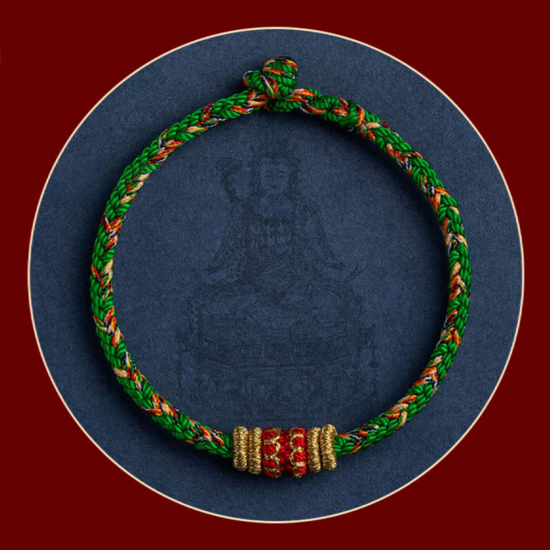 Tibet Handmade Chinese Zodiac Natal Buddha Luck Strength Braided String Bracelet