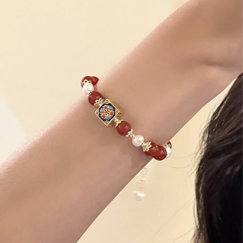 Red Agate Pearl Confidence Self-acceptance Bracelet