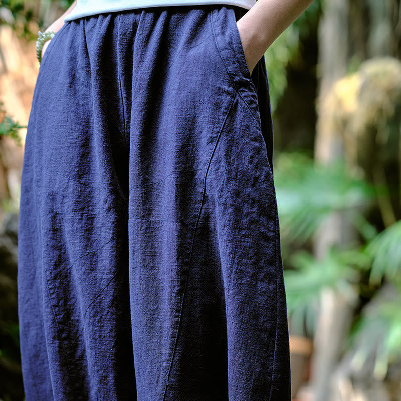 Solid Color Loose Yoga Harem Pants With Pockets