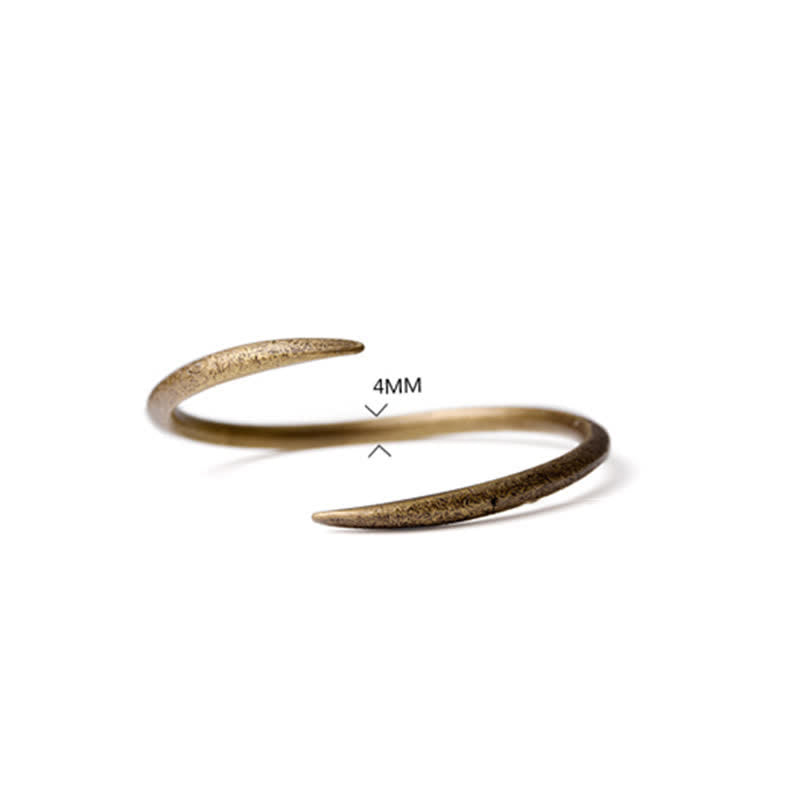 Minimalist Brass and Copper Adjustable Open Cuff Bangle Bracelet