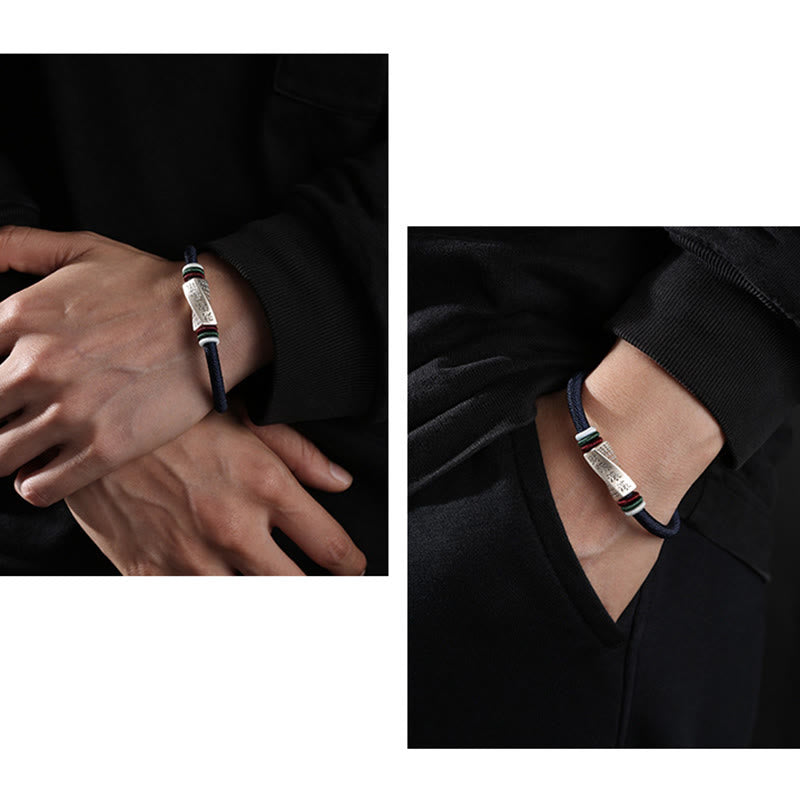 Handmade 999 Sterling Silver String Buckle Blessing Bracelet