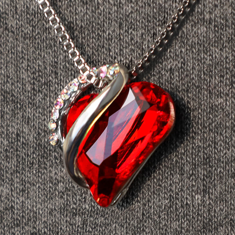 Love Heart Birthstone Healing Energy Necklace Pendant