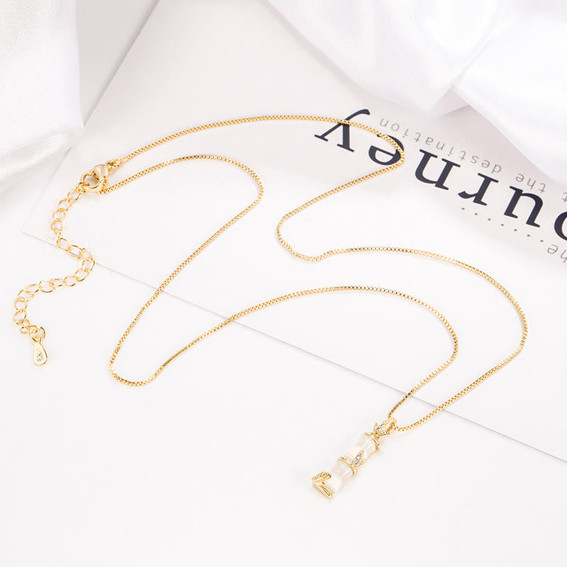 Chalcedony Bamboo Pattern Harmony Necklace Pendant