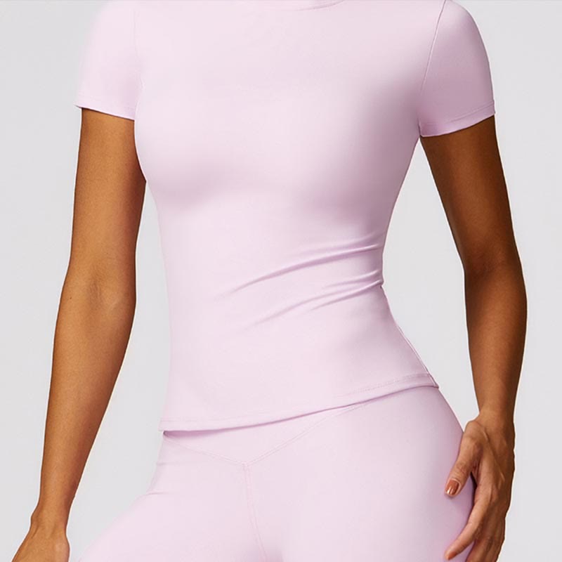 Women Short Sleeve T-Shirt Top High Waist Leggings Pants For Sports Yoga