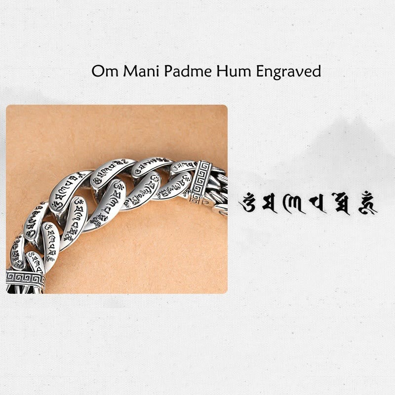 Om Mani Padme Hum Engraved Copper Mantra Bracelet for Peace and Purity
