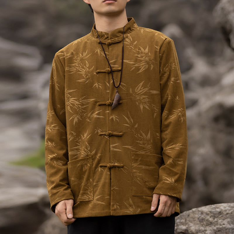 Breathable Handcrafted Bamboo Motif Tang Suit Jacket