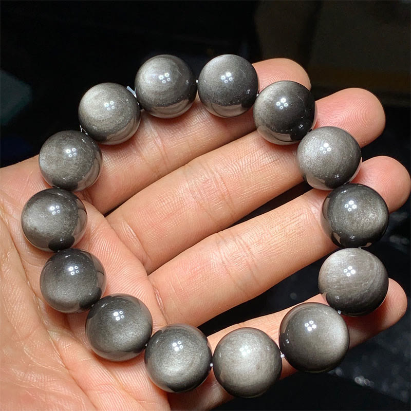 Natural Silver Sheen Obsidian Soothing Protection Bracelet
