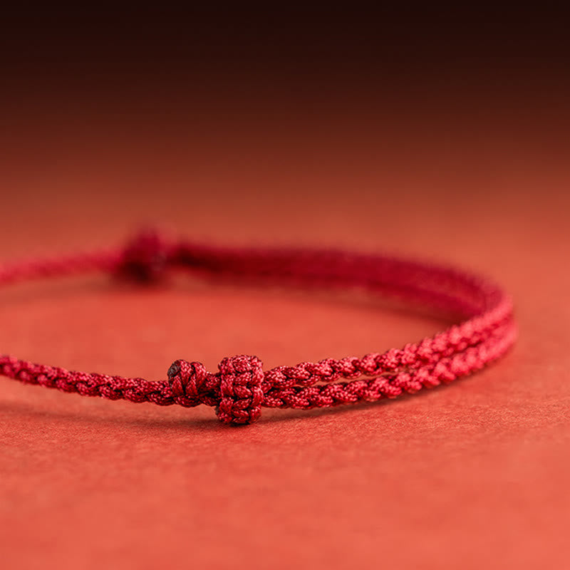 925 Sterling Silver Fu Prosperity Charm Agate Pearl Red String Braided Bracelet