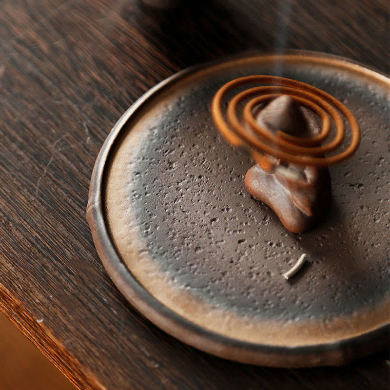 Minimalist Meditating Figure Ceramic Incense Burner with Optional Sandalwood