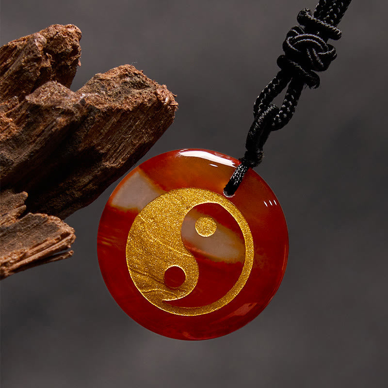 Various Crystal Amethyst Tiger Eye Green Aventurine Yin Yang Spiritual Necklace Pendant