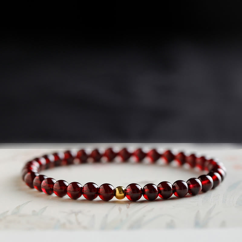 999 Gold Koi Fish Natural Garnet Protection Bracelet