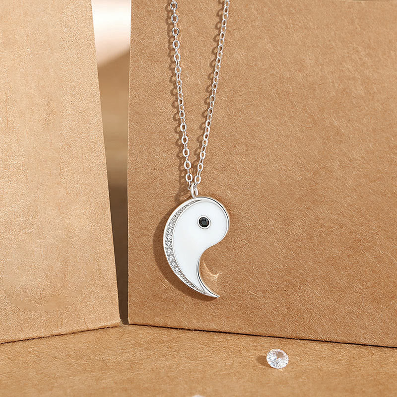 925 Sterling Silver Yin Yang Symbol Harmnoy Necklace Pendant