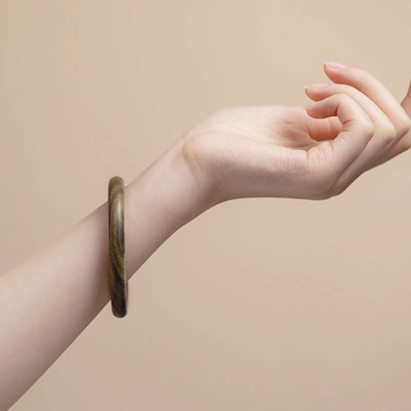 Tibetan Small Leaf Red Sandalwood Ebony Green Sandalwood Protection Bracelet Bangle