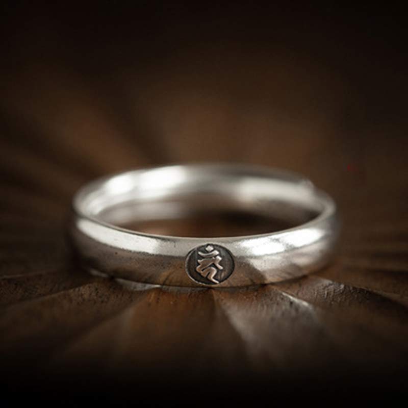 Chinese Zodiac Natal Buddha Couple Silver-plated Ring