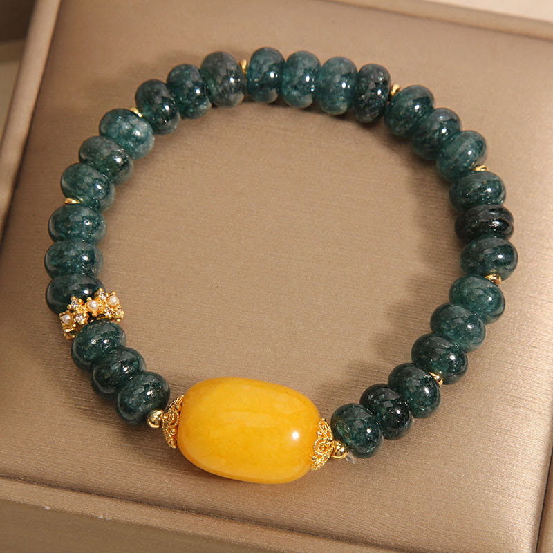 Green Jade Abacus Beads Topaz Luck Bracelet