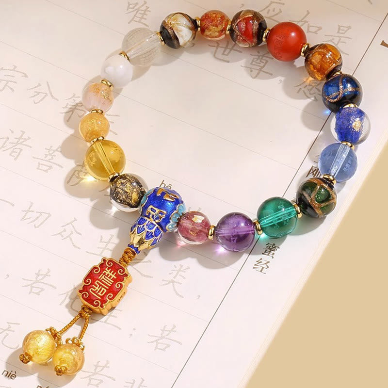 Tibetan Colorful Incense Ash Liuli Glass Bead Om Mani Padme Hum Dorje Vajra 18 Beads Wrist Mala