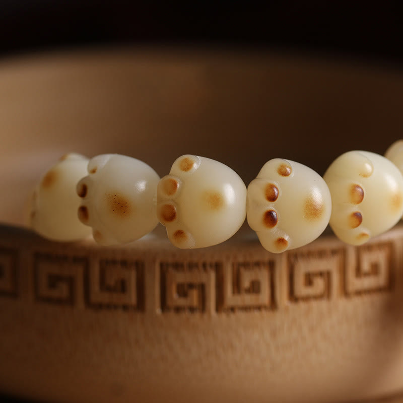 Cute Lucky Cat Bodhi Seed Cat Paw Harmony Bracelet