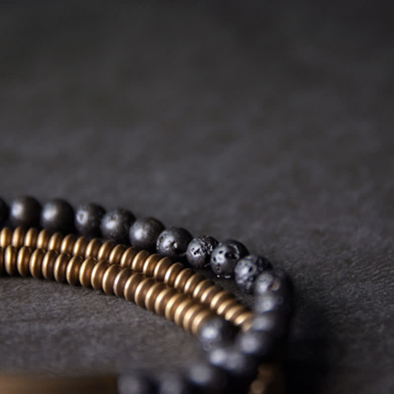 Vintage Lava Rock Copper Support Bracelet