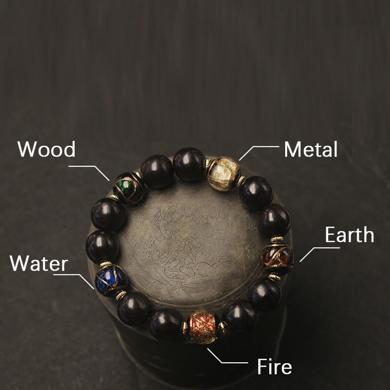 Western Soapberry Incense Ash Liuli Glass Bead Wealth Bracelet