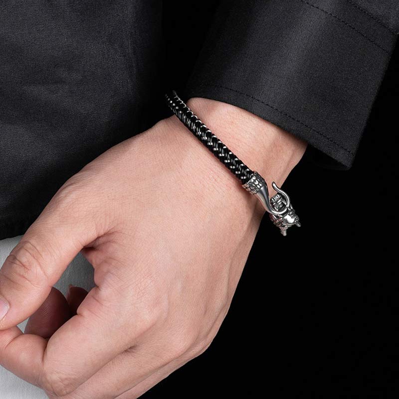 Dragon Titanium Steel Protection Luck Bracelet