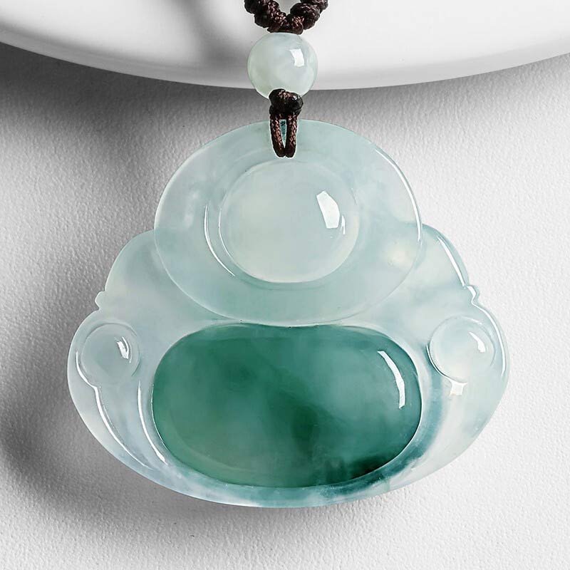 Cyan Jade Luck Necklace Pendant
