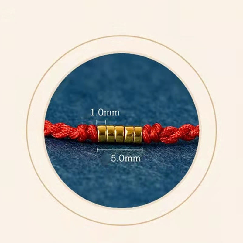 "Blessings for Clear Connections" 925 Sterling Silver Lucky Golden Bead String Bracelet Anklet Includes Gift Message Card