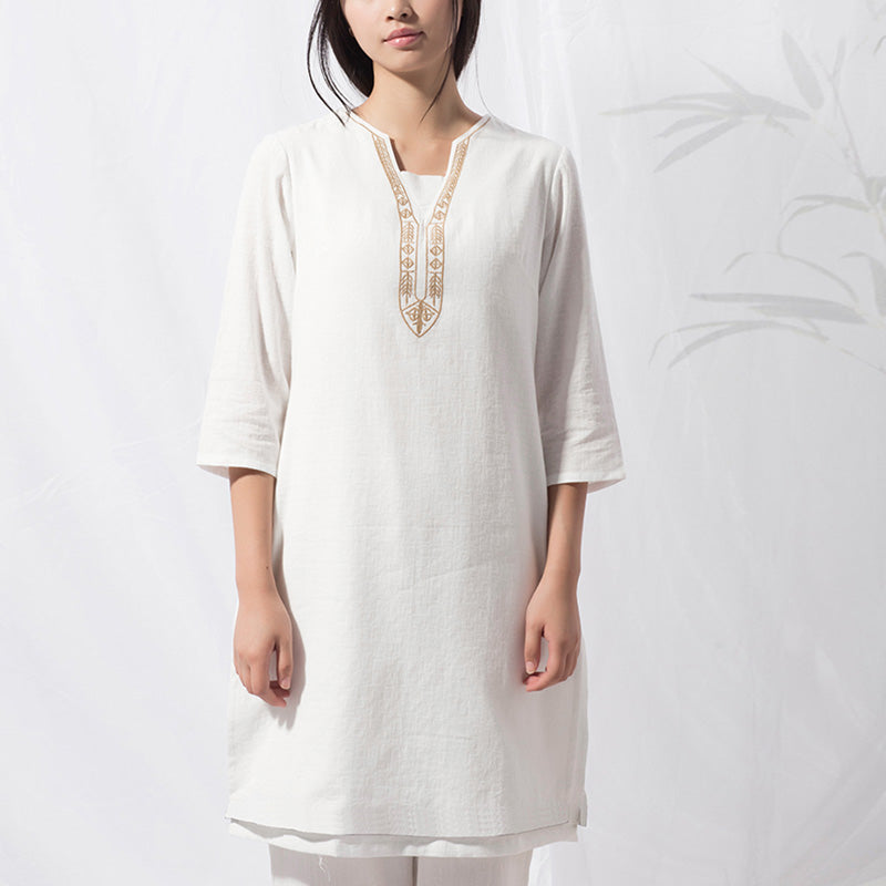 2Pcs Tai Chi Meditation Yoga Cotton Clothing Top Pants Women's Set