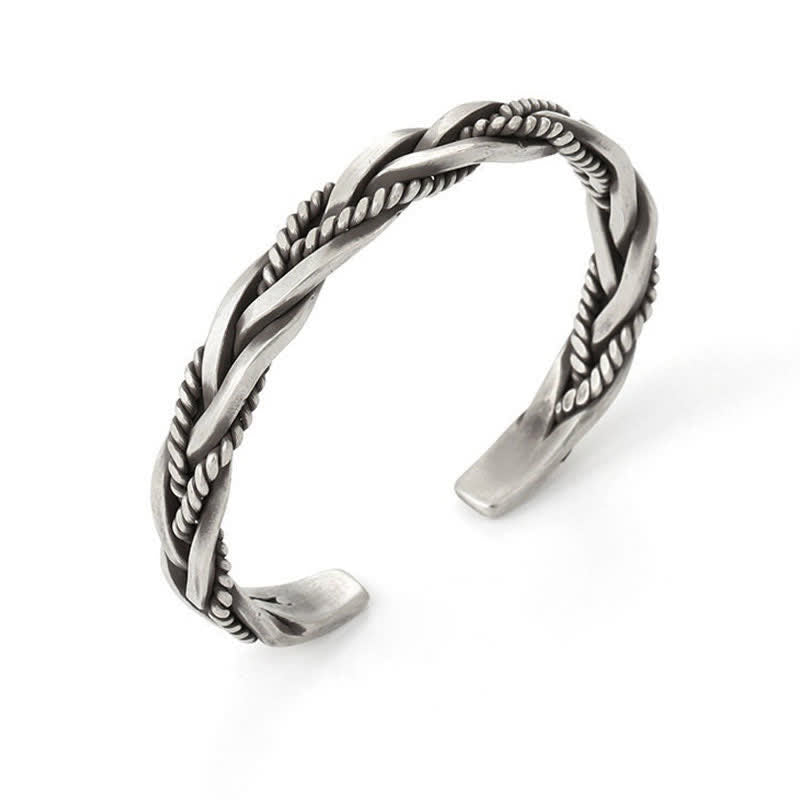 Viking Style Twisted Braided Pattern Copper Balance Bracelet