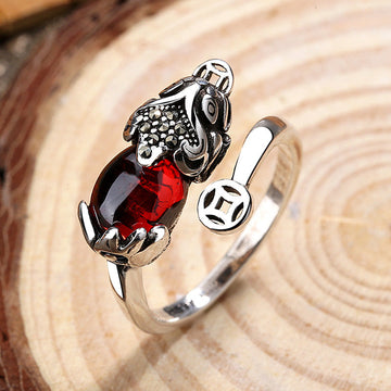 FengShui Genstone PiXiu Wealth Adjustable Ring