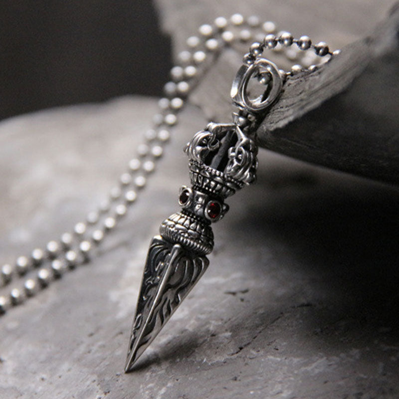925 Sterling Silver Vajra Spiritual Power Necklace Pendant
