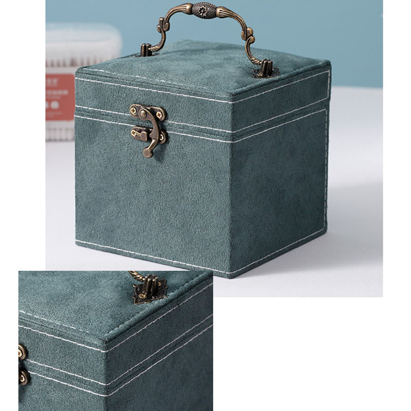 Three-Layer Flannel Jewelry Box Organizer and Storage Case