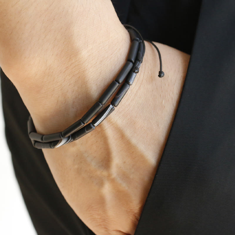 Black Onyx Bead Support Protection Bracelet