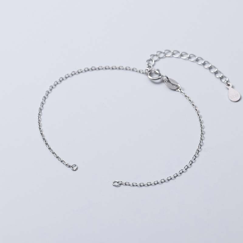 925 Sterling Silver Semi-finished Chain Blessing Bracelet