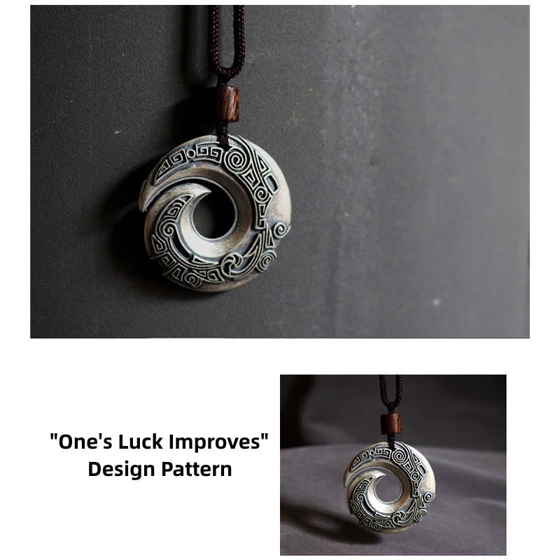 One's Luck Improves Design Pattern Copper Luck Necklace Pendant