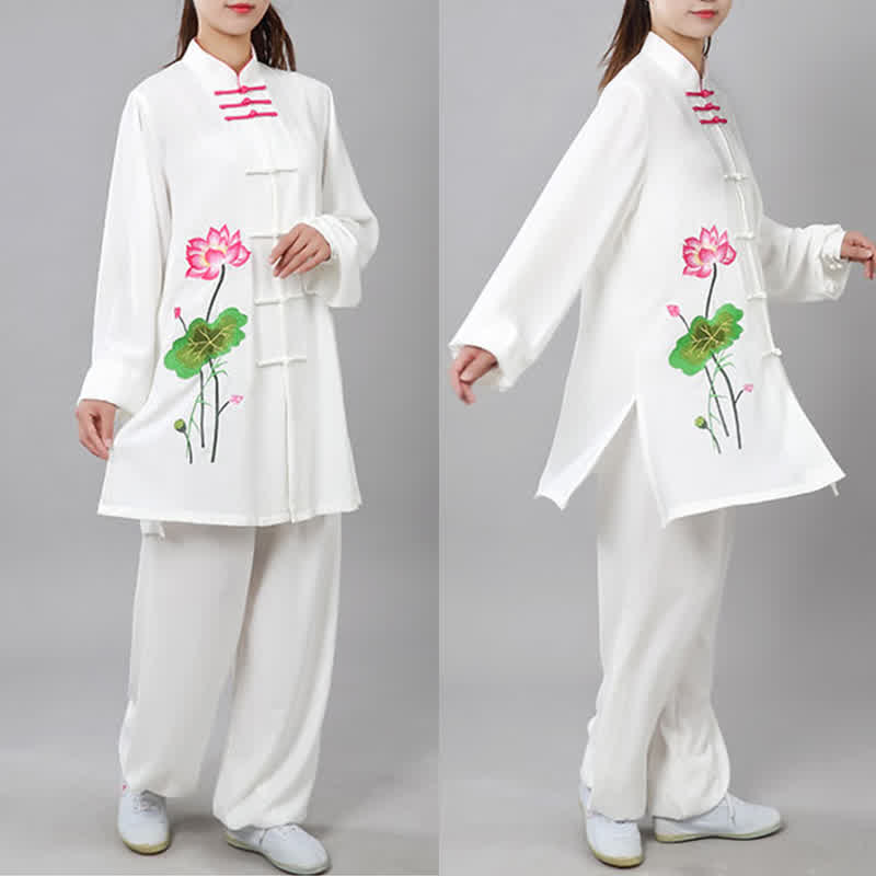 Lotus Print Flowing Qi Gong Meditation Two-Piece Set