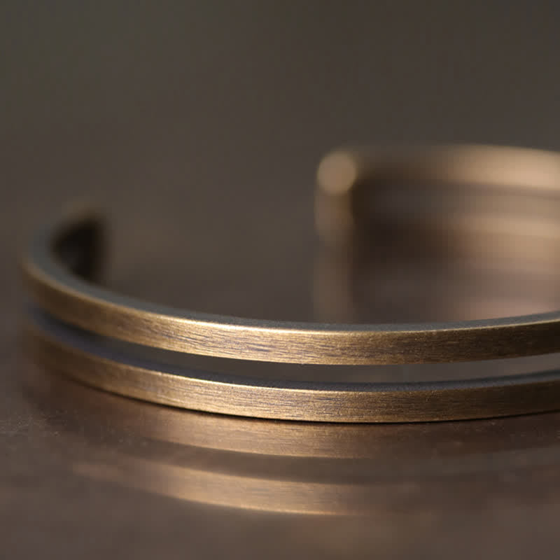 Rustic Copper Luck Viking Cuff Bracelet