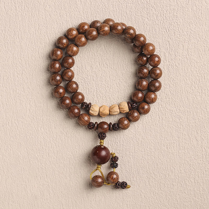 Sandalwood Small Leaf Red Sandalwood Bodhi Seed Purification Double Wrap Bracelet