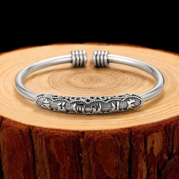 Om Mani Padme Hum Engraved Peace Cuff Bracelet Bangle
